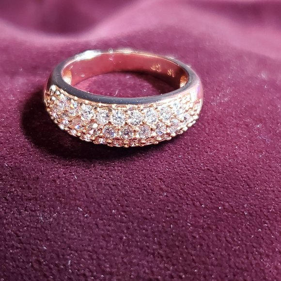 Janice Pave Wedding Band with AAA CZ Diamonds - Picture 5 of 16